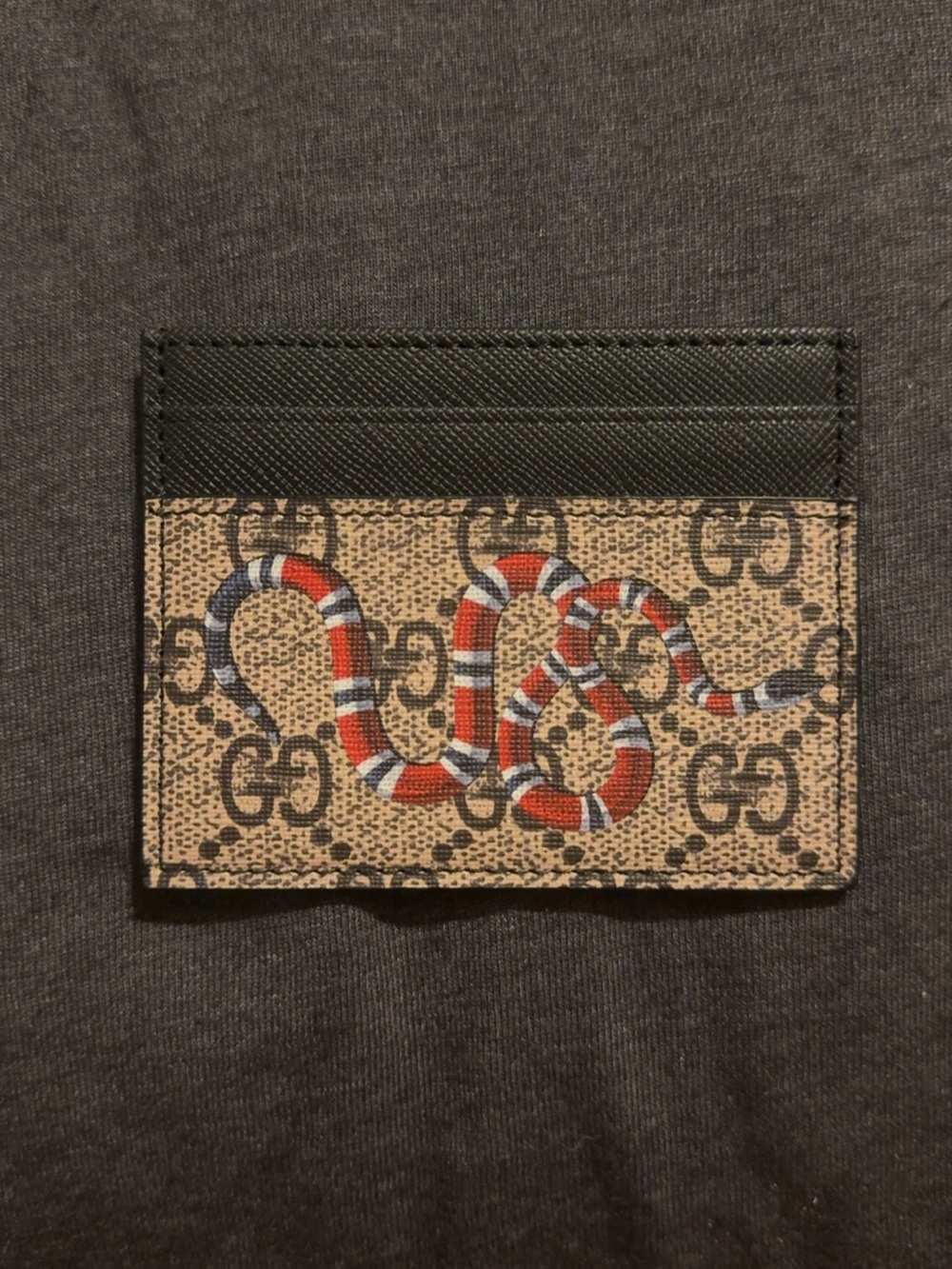Letter G Supreme Snake-Print Cardholder - Red, White, Black, Brown - Picture 1 of 5